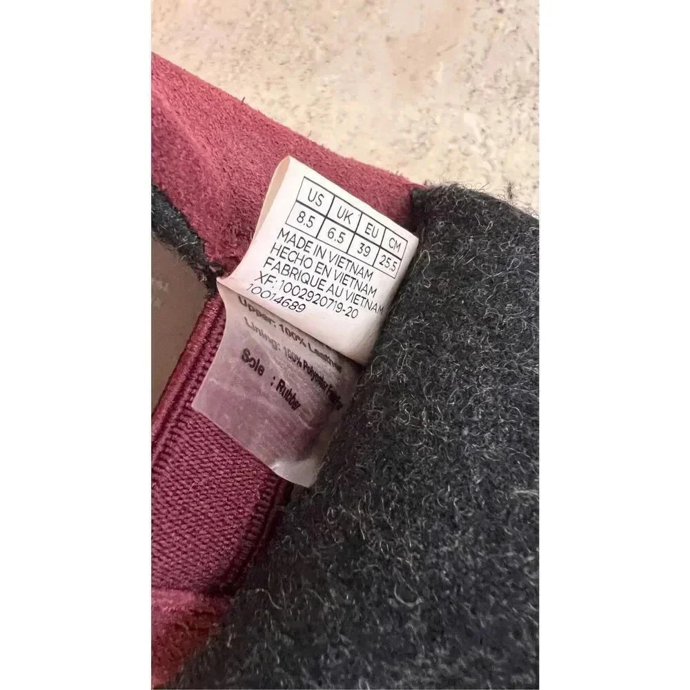 Toms Womens Berry red Round Toe Hi-Top Suede Paxton Leather Slip-on Shoes Size 8 - Picture 7 of 10